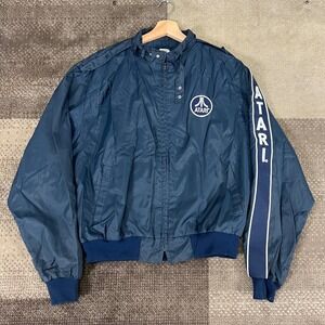 Vintage Atari Promo Jacket Mens XL Blue Nylon Swingster Retro Gaming Bomber